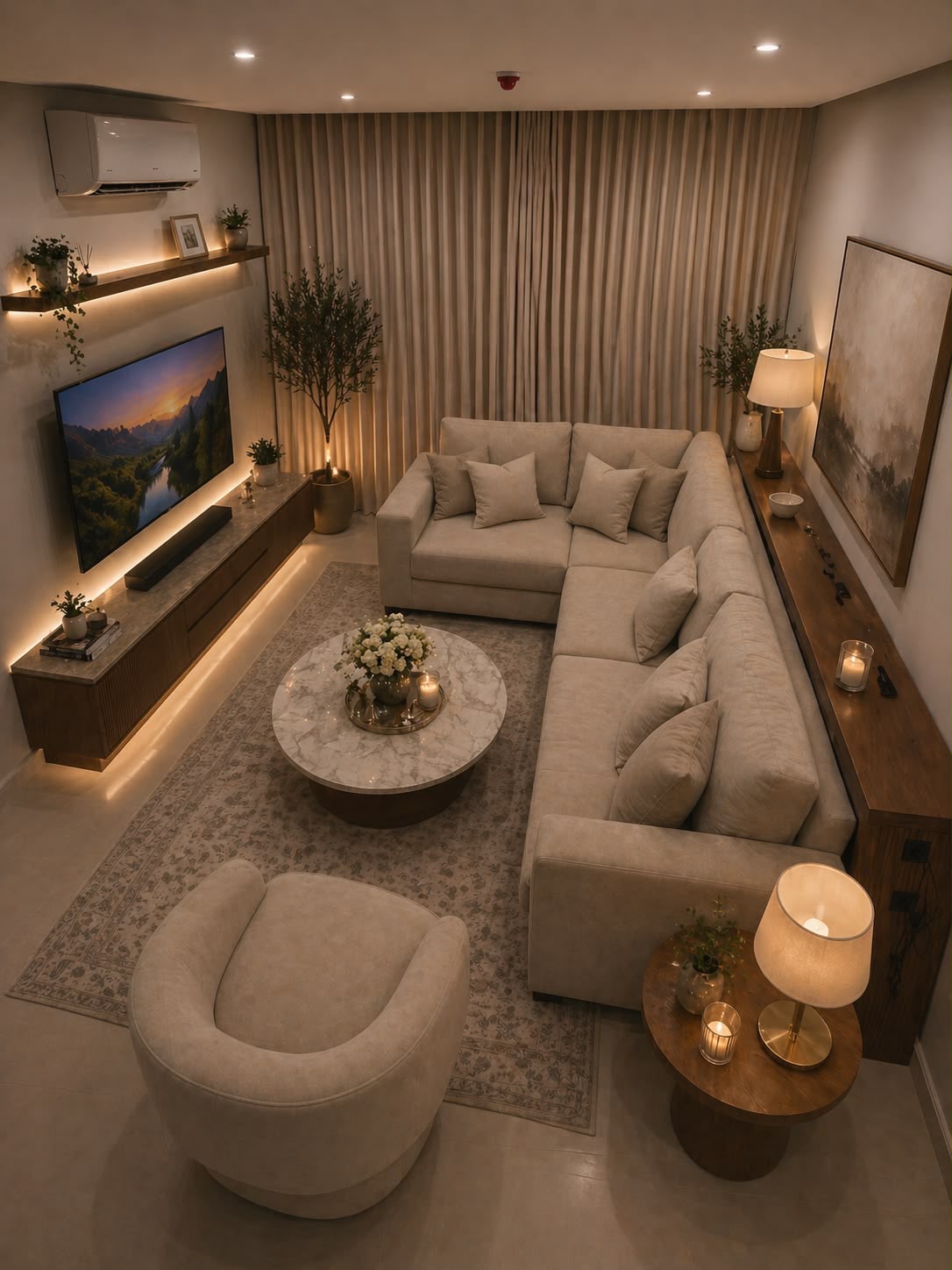 Cozy — living room range